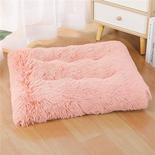 FANSU Hundebett Waschbar Katzenbett Flauschig Hundebetten Weiche Beruhigende Haustierbett Abnehmbar und Waschbar für Kleine Mittlere oder große Hunde (M60*40,Pink) von FANSU