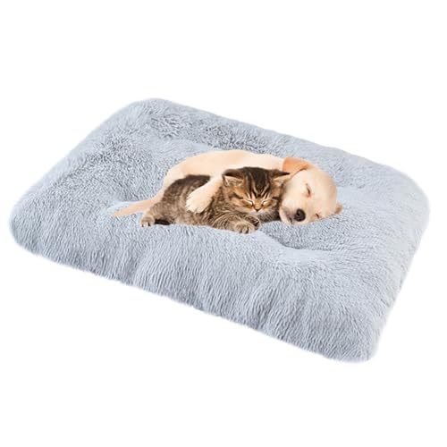 FANSU Hundebett Waschbar Katzenbett Flauschig Hundebetten Weiche Beruhigende Haustierbett Abnehmbar und Waschbar für Kleine Mittlere oder große Hunde (XL:122 * 83cm,Hellgrau) von FANSU