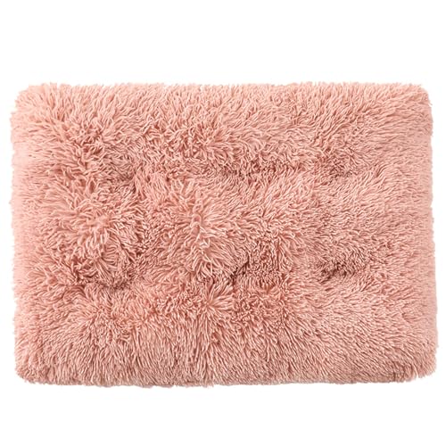 FANSU Hundebett Waschbar Katzenbett Flauschig Hundebetten Weiche Beruhigende Haustierbett Abnehmbar und Waschbar für Kleine Mittlere oder große Hunde (XXL-110X75CM,Leder Rosa) von FANSU