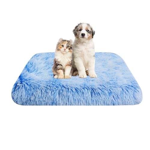 FANSU Hundebett Waschbar Katzenbett Flauschig Hundebetten Weiche Beruhigende Haustierbett Waschbar und Abnehmbar für Kleine Mittlere oder große Hunde (100x60x8cm,Farbverlauf Blau) von FANSU