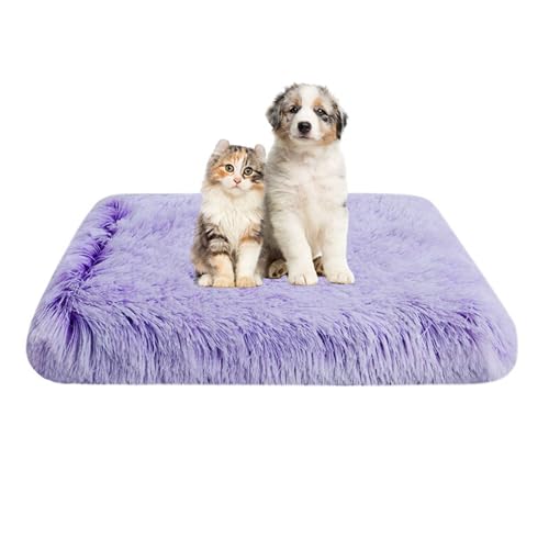 FANSU Hundebett Waschbar Katzenbett Flauschig Hundebetten Weiche Beruhigende Haustierbett Waschbar und Abnehmbar für Kleine Mittlere oder große Hunde (100x60x8cm,Farbverlauf Violett) von FANSU