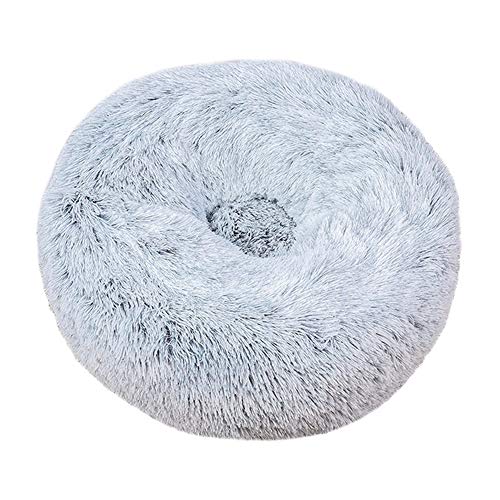 FANSU Hundebett rund Hundekissen Plüsch weichem Hundesofa rutschfest Base Katzenbett Donut Größe und Farbe wählbar (Farbverlauf grau,100CM) von FANSU