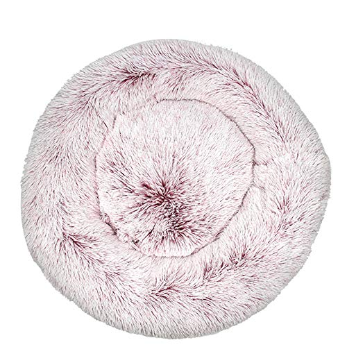 FANSU Hundebett rund Hundekissen Plüsch weichem Hundesofa rutschfest Base Katzenbett Donut Größe und Farbe wählbar (Farbverlauf rosa 1,120CM) von FANSU