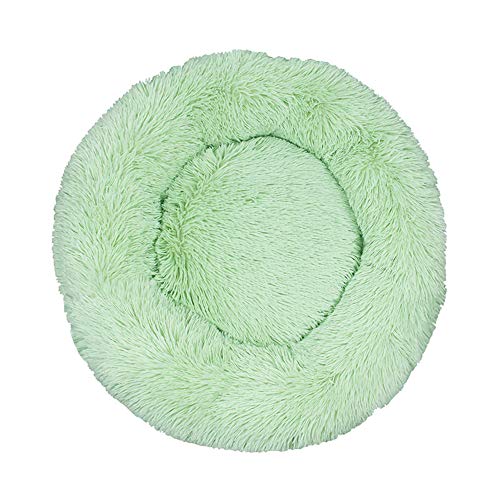 FANSU Hundebett rund Hundekissen Plüsch weichem Hundesofa rutschfest Base Katzenbett Donut Größe und Farbe wählbar (Grün,120CM) von FANSU