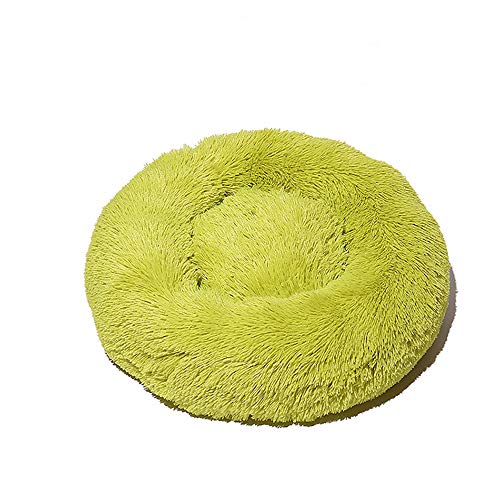 FANSU Hundebett rund Hundekissen Plüsch weichem Hundesofa rutschfest Base Katzenbett Donut Größe und Farbe wählbar (Grün,50CM) von FANSU