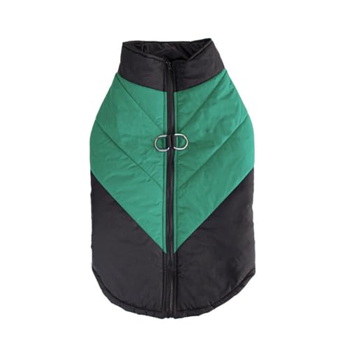 FANSU Hundemantel Winter Wasserdicht, Warme Hundejacke Wasserdicht Herbst Haustier Jacken Mit Reflektierend für Kleine Hunde Mittlere & Große Hunde (2XL,Grün) von FANSU