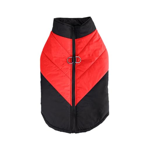 FANSU Hundemantel Winter Wasserdicht, Warme Hundejacke Wasserdicht Herbst Haustier Jacken Mit Reflektierend für Kleine Hunde Mittlere & Große Hunde (5XL,Rot) von FANSU