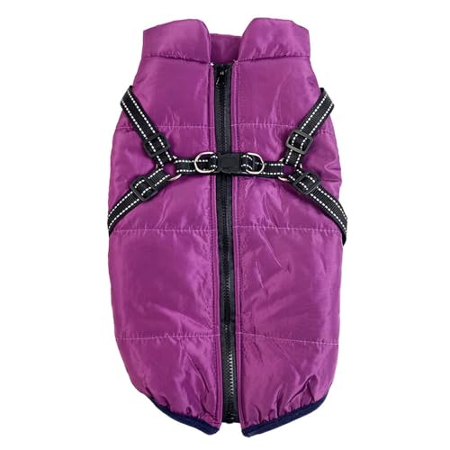 FANSU Hundemantel für Großer Hundem, Hundemantel 5-30KG Grosse Hunde Hundemantel Warme Hundejacke Winter Haustier Jacken Wattierte Kleidung (2XL,Lila) von FANSU