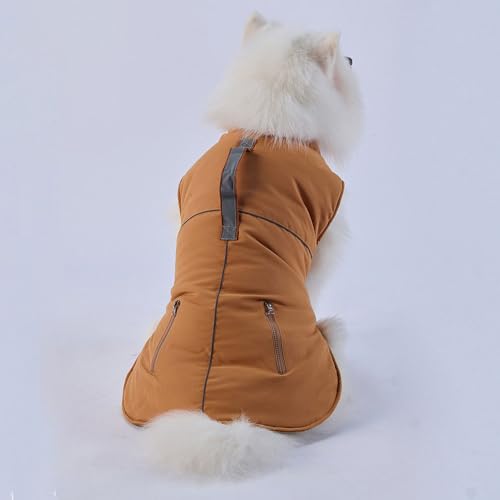 FANSU Hundemantel für Großer Hundem, Hundemantel Winter 2-28KG Klein Mittelgroßer Grosse Hunde Hundemantel Warme Hundejacke Haustier Jacken Wattierte Kleidung (XL,Orange) von FANSU