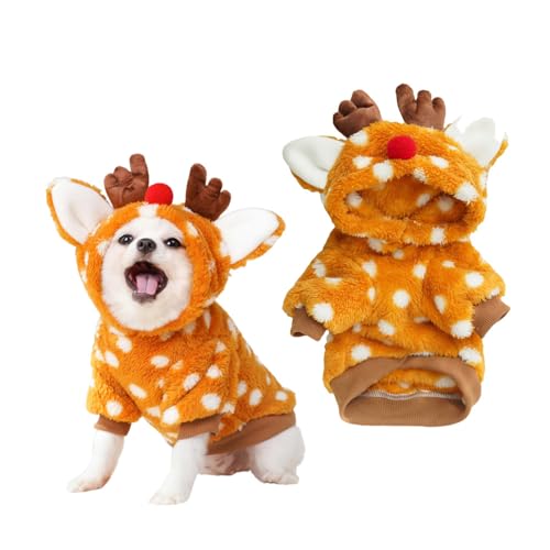 FANSU Hundepullover Kleine Hunde, Hunde Pullover Waschbar Hundepulli, Strick Pullover Hunde Shirt Elastisch Wärme Hunde Pullis, Strickpullover mit Beinen für Corgi Dackel, Weihnachtselch (XL) von FANSU