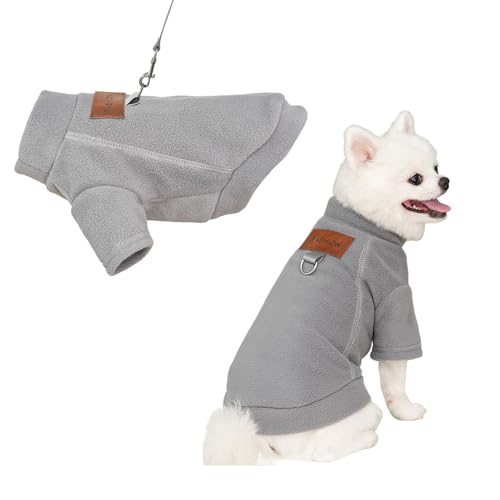 FANSU Hundepullover Kleine Hunde, Hunde Pullover Waschbar Hundepulli, Strick Pullover Hunde Shirt Elastisch Wärme Hunde Pullis, Strickpullover mit Beinen für Corgi Dackel, XS-6XL (L,Grau) von FANSU