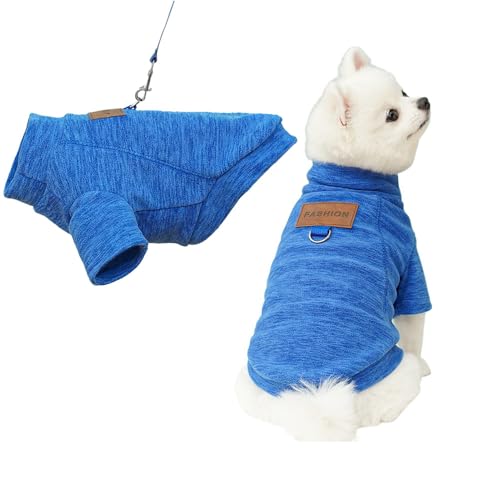 FANSU Hundepullover Kleine Hunde, Hunde Pullover Waschbar Hundepulli, Strick Pullover Hunde Shirt Elastisch Wärme Hunde Pullis, Strickpullover mit Beinen für Corgi Dackel XS-6XL (L,Blau) von FANSU