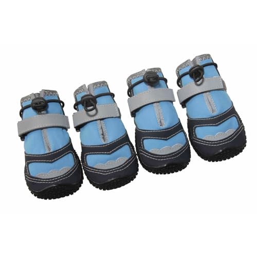 FANSU Hundeschuhe 4 Stück, Hundeschuhe Pfotenschutz Hunde Schuhe Outdoor Laufen Hundeschuhe Winter, Schuhe für Hunde Rutschfester für Kleine (S,Himmelblau) von FANSU