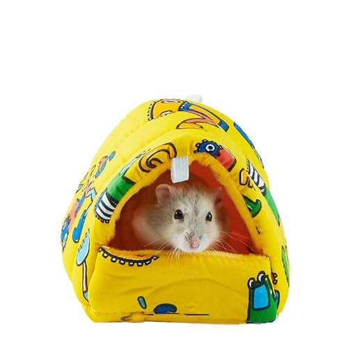 FANSU Meerschweinchen Bett Versteck, Meerschweinchen Betthöhle Winter Gemütliches Waschbar Kuschelhöhle Kuschelig für Kleintiere Hamster Chinchillas Mini Igel (15 * 15cm,Gelb) von FANSU