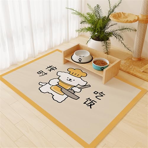 FANSU Napfunterlage Hund, Groß Saugfähig Schnelltrocknende Waschbar rutschfest Futtermatte, Diatomeenerde Futtermatte Hund Futterunterlage Katze, Unterlage Katzennapf (Orange,80x120cm) von FANSU