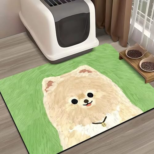 FANSU Napfunterlage Hund Saugfähig Schnelltrocknende, Waschbar rutschfest Futtermatte, Diatomeenerde Futtermatte Hund Futterunterlage Katze, für Hunde & Katzen (Welpe 4,50x80cm) von FANSU