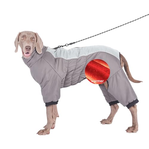 FANSU Winter Hundemantel mit Ärmeln Hundemantel für Mittelgroßer Hunde Grosse Hunde Winter Hundemantel Warme Hundejacke Haustier Jacken Wattierte Kleidung (6XL,Hellblau grau) von FANSU