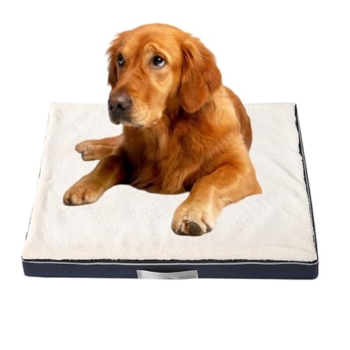 FAOLONE Hundebett aus Memory-Schaum für extra große Hunde, waschbar, orthopädisch, wasserdicht, großes Hundebett mit waschbarem, abnehmbarem Bezug (L, Weißblau) von FAOLONE