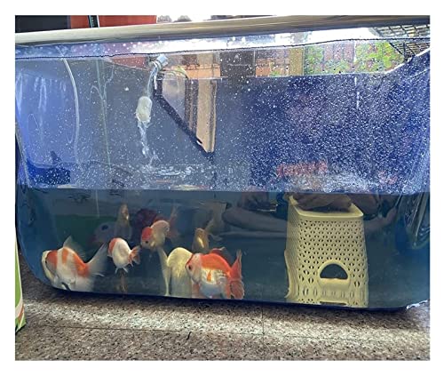 PVC-Leinwand mit Stahlrahmen für Fischteiche, Aquarium-Pool mit transparenter Sichtscheibe und Ablassventil, Würfel-Display, Wassertank für im Garten gezüchtete Koi, Goldfische (FA von FARIH