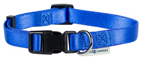 FARM COMPANY Verstellbares Halsband aus Nylon, 10 mm x 20-35 cm, Blau von FARM COMPANY