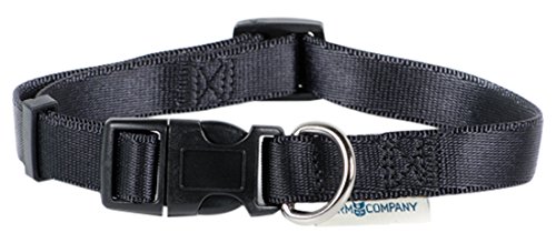 FARM COMPANY Verstellbares Halsband aus Nylon, 15 mm x 25-40 cm, Schwarz von FARM COMPANY