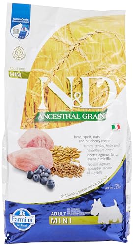 Farmina N&D ANCESTRAL Grain Pellets Hundefutter (Trockenfutter, mit hochwertigen Vitaminen und natürliche Antioxidantien, ohne Mais, Zutaten: Lamm, Dinkel, Hafer und Blaubeere, Portionsgröße: 7 kg) von Farmina Natural & Delicious