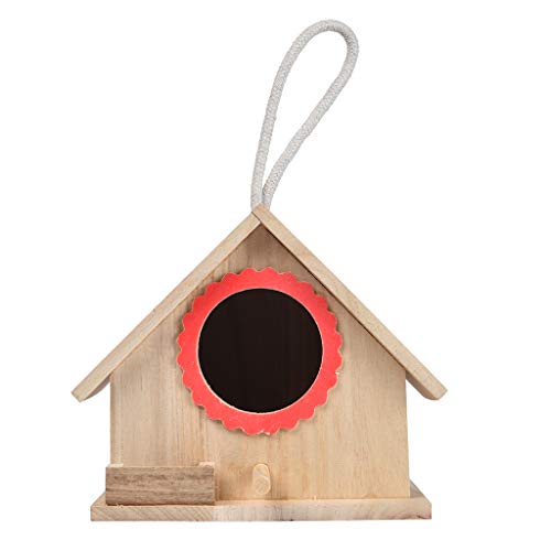 FARUTA Großes Vogelhaus aus Holz für den Außenbereich, Vogelhaus, Holzkiste mit Dach, Garten-Hängendes Zaunhaus, dekorativer Nistkasten Vogelhaus für Wildvögel, Kolibri, Spatz (Farbe: Khaki) von FARUTA