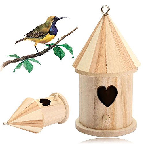 FARUTA Vogelhaus aus Holz, Hängenest Vogelhaus, unlackiertes lackierbares Vogelhaus für Kinder zu bauen, DIY handgefertigtes Holz Vogelhaus gemütlicher Ruheplatz Outdoor Garten Terrasse dekorativ von FARUTA