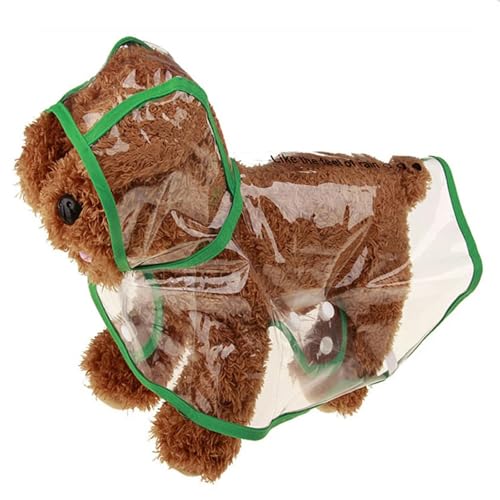 FASHIIROW Poncho Regen Haustierhund Welpe Transparente Regenbekleidung Regenmantel Haustier Kapuze wasserdichte Jacke Kleidung Hunde Regenmantel Regenmantel-grün-l von FASHIIROW