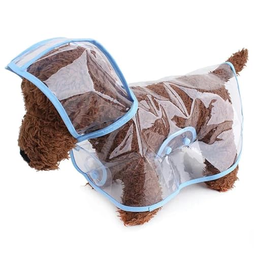 FASHIIROW Poncho Regen Transparente Regenbekleidung Regenmantel Haustier Kapuze wasserdichte Jacke Kleidung Kleine Hunde Regenmantel Welpe-blau-3xl Gewicht 9-12,5 Kg von FASHIIROW