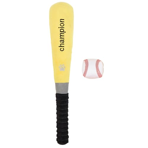 Baseballschläger-Hundekauspielzeug,Plüsch-Baseball-Hundespielzeug | Eingebautes Quietsch-Hunde-Anreicherungsspielzeug für große Hunde - Beißspielzeug für Welpen, Kauspielzeug zum Zahnen von Welpen, fü von FASSME