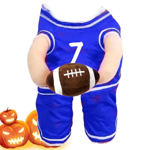 Basketball-Spieler-Kostüm Für Hunde, Hundekostüm Mit Rugby, Sport-Umarmungsball Für Haustiere, Sportkleid Für Haustiere Mit Verstellbarem Riemen, Halloween-Party-Kostüm von FASSME