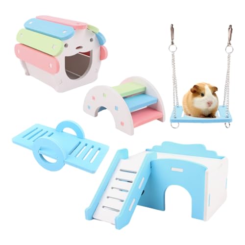 Hamster-Meerschweinchen-Spielzeug – Set von Hamster Spielset – Hamsterkäfig Zubehör für Chinchillas, Rennmäuse, Mäuse, fliegende Eichhörnchen von FASSME