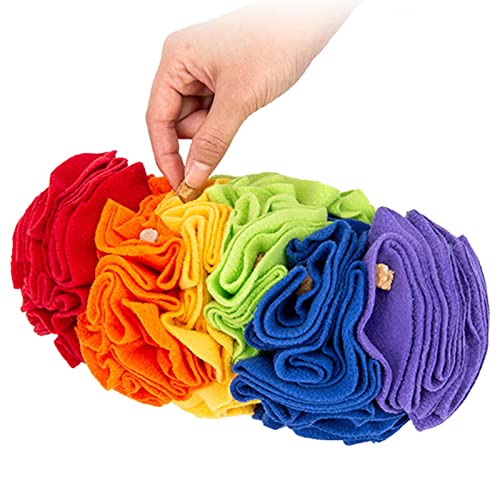 Haustier-Schnüffelmatte, Regenbogen-Schnüffelmatte, 25,4 x 15,2 cm, interaktives Puzzle-Hundefuttermatte, leicht zu reinigen, langlebig, geistige Stimulation und langsames Fütterungsspiel für von FASSME