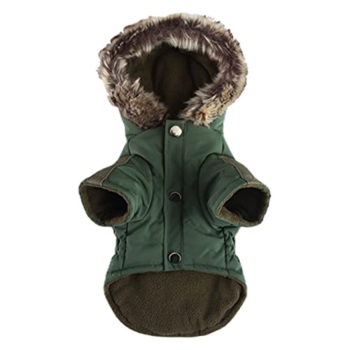 Hunde-Daunenjacke für Katzen, Hunde, gemütlich, winddicht, wendbar, Winterjacke, winddicht, Winterweste, superwarm, Polarfleece, Winterkleidung mit glattem Reißverschluss von FASSME