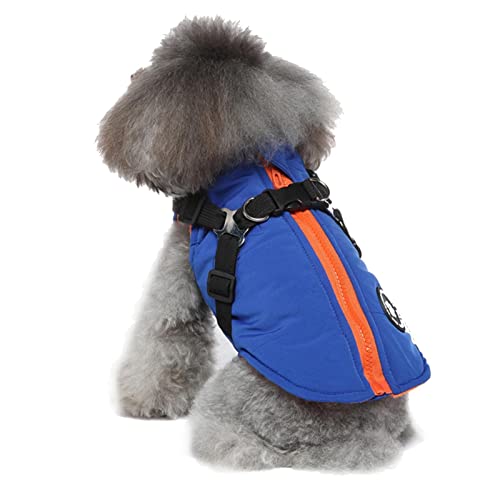 FASSME Hundemantel für kaltes Wetter, Winter, Hundemantel, Fleece, Hundejacke, wasserdichter Hundemantel – Reißverschluss, Hundejacke, Welpenmantel, kleine Hundekleidung, Hundemantel mit Geschirr für kleine, mittelgroße und große Hunde von FASSME