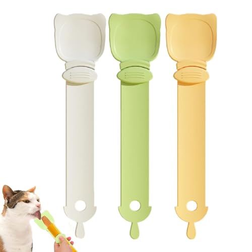 Katzenfutterlöffel, Quetschlöffel für Katzenstreifenfutter - Squeeze Scoop für flüssige Snacks,Ableckbarer, aufhängbarer Löffel für flüssige Snacks, arbeitssparender Futterspender von FASSME