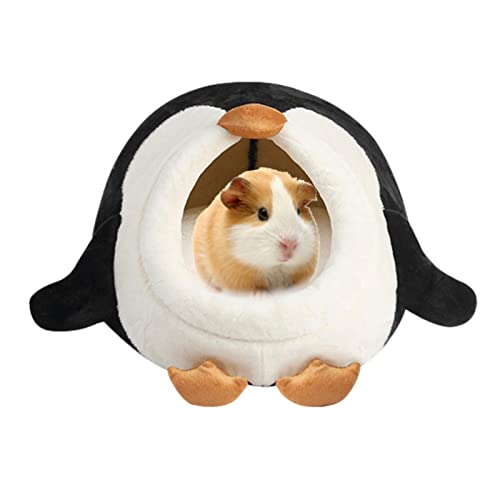 FASSME Meerschweinchenbett | Pinguin-Form Haustierbett Warm Hamster Nest – Haustier kleines Bett warmes Bett Nest Zubehör für Hamster, Meerschweinchen, kleine Tiere von FASSME