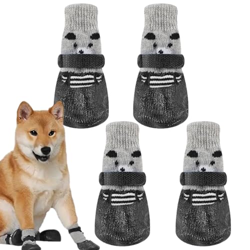 Rutschfeste Hundesocken | Atmungsaktive rutschfeste Hundeschuhe – weiche Haustiersocken für Hartholzböden, Teppiche, Sofas, verschleißfeste Hundeschuhe für Pfotenschutz von FASSME