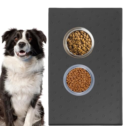 Silikon-Hundefuttermatte,Hundefuttermatte - Silikon-Tierfuttermatte,High-Lips Hundekäfig-Tischset, auslaufsichere Silikon-Tischsets für kleine, mittlere und große Haustiere von FASSME