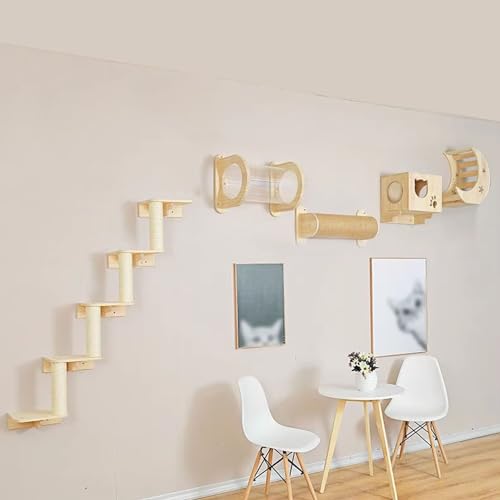 Katzen Kletterwand, Katzen Wand Klettern, Katzenwandmöbel aus Massivem Holz, Platzsparend, Selbstgemacht und Einfach zu Montieren (Size : Style 6) von FATACO