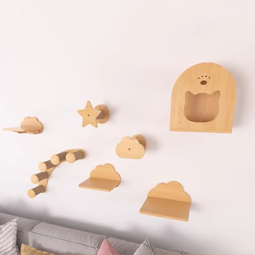 Katzen Kletterwand Set, Kletterwand Katzen, mit Katzenkratzbaum, Stark und Stabil, Zum Spielen und Entspannen mit Katzen (Size : Style 2) von FATACO