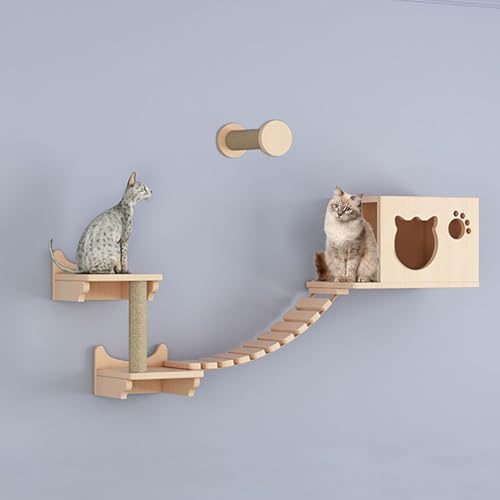 Kletterwand Katzen Ecke, Kratzbaum Wand Kletterwand, Katzen Kletterwand Set, Verdicktes Brett für Einfache Wartung und Reinigung, DIY-freie Kombination (Size : B1-6PCS) von FATACO