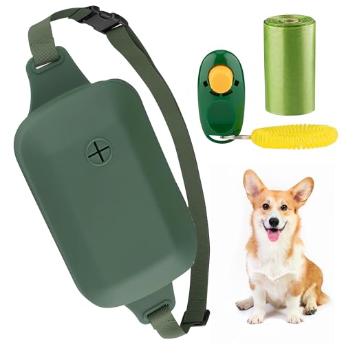 FATIRO Hundetrainingsset - Silikon-Hundeleckerli-Trainingstasche, wasserdichte Leckerli-Tasche für Haustiere, mit Hundeklicker für Training, integrierter 1 Kotbeutelspender von FATIRO