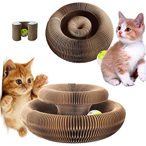 Magic Organ Cat Scratching Board, Cat Akkordeon, Cat Cordion, Cardboard Cat Scratcher Cat Bed Interactive Scratcher Cat Toy, Foldable Convenient Cat Scratcher Durable Recyclable Comes with Ball von FATIRO