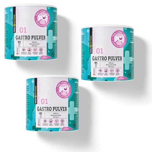 FAVLY Petfood Functionals: Gastro Pulver zur natürlichen Unterstützung Einer normalen Verdauung und einem ausgeglichenen Magen 3x300g von FAVLY Petfood