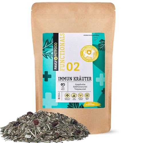 FAVLY Petfood Functionals: Immun Kräuter zur natürlichen Stärkung der körpereigenen Abwehrkräfte und des Immunsystems 150g von FAVLY Petfood