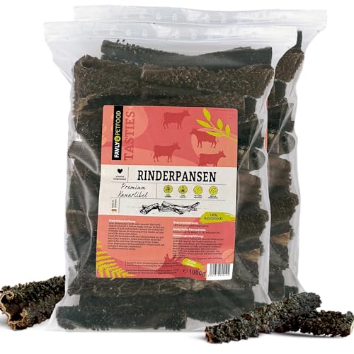 FAVLY Petfood Premium Rinderpansen für Hunde 2000g - luftgetrockneter Kauartikel 100% natürlich - splitterfrei - natürliche Zahnpflege - für Welpen & große Hunde (2er Pack) von FAVLY Petfood