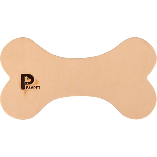 FAVPET Extra Starkes Echtes Leder Kauknochen für Hunde, Langlebiges Kauknochen-Hundespielzeug aus 5,5 mm 100% Pflanzlich Gegerbtem Leder, Zahnpflege, Hypoallergenes Kauspielzeug, Snack L (3 Stücke) von FAVPET