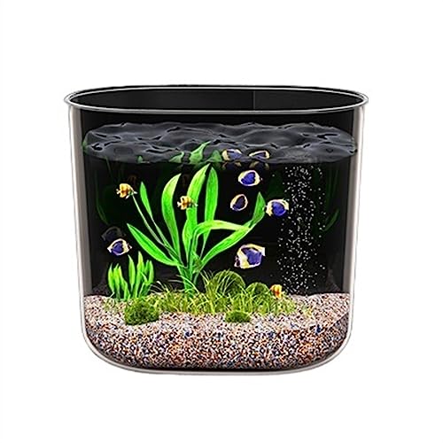 Aquarium, Aquarium, sturzsicheres Acrylmaterial, transparentes Aquarium, kleinesquarium, kleines und mittelgroßes Heimaquarium, Goldfischbecken, Schildkrötenbecken für die Desktop-Anzeige(L) von FBHappiness